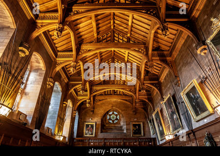 Decke, Vereinigtes Kings Hall, Bamburgh Castle, Bamburgh, England, Königreich Stockfoto