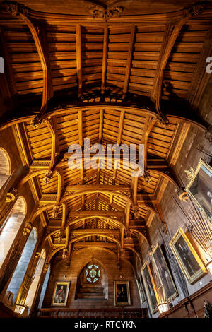 Decke, Vereinigtes Kings Hall, Bamburgh Castle, Bamburgh, England, Königreich Stockfoto