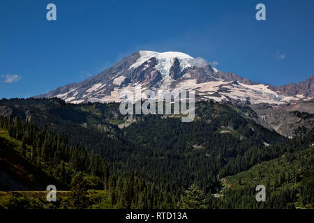 WA 15820-00 ... WASHINGTON - Blick von der Biegung in der Stevens Canyon Road im Mount Rainier National Park. Stockfoto