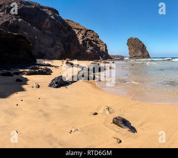 Roque del Moro, Playa de Cofete, Parque Natural de Jandia, Cofete, Spanien Spanien *** Local Caption *** Landschaft, Wasser, Sommer, Strand, Meer, Stockfoto