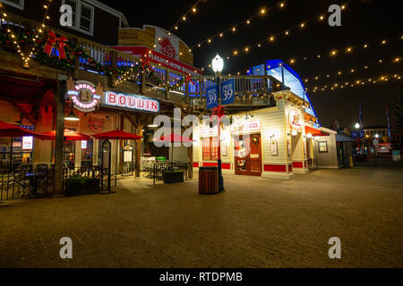 San Fancisco, Kalifornien, Vereinigte Staaten - 16 November 2018: Pier 39 in Downtown City bei Nacht. Stockfoto