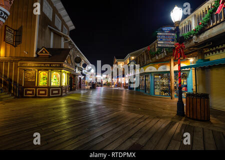 San Fancisco, Kalifornien, Vereinigte Staaten - 16 November 2018: Pier 39 in Downtown City bei Nacht. Stockfoto