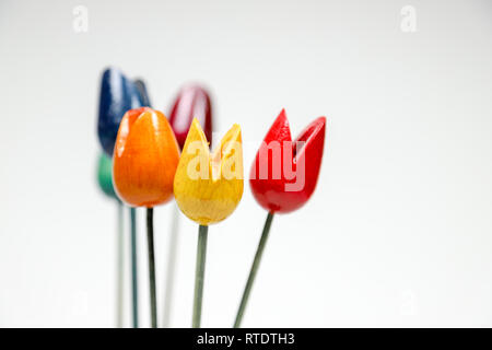 Wooden Tulpen dekorative Stockfoto