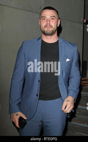 London, Marylebone Hotel, UK. 28 Feb, 2019. Matt Willis an der Produkteinführung Partei für neue Kleidung Linie von 'Emma Willis für die Nächste' an der Marylebone Hotel Credit: SOPA Images/ZUMA Draht/Alamy leben Nachrichten Stockfoto