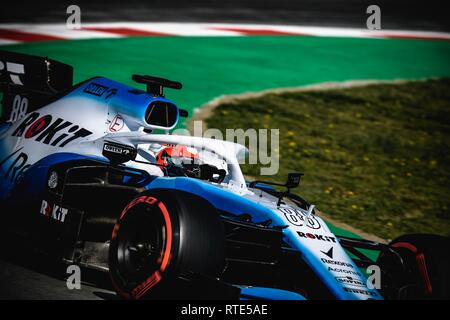 Barcelona, Spanien. 01. März, 2019: Robert Kubica (POL) vom Team Williams treibt in seinem FW42 beim Tag acht der Formel 1 Winter Prüfung am Circuit de Catalunya Stockfoto