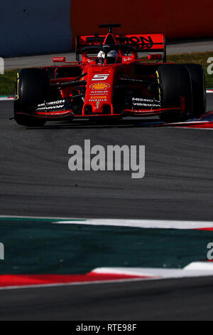 Montmelo, Spanien. 01 Mär, 2019. #05 Sebastian Vettel Scuderia Ferrari. Montmelo Barcelona 01/03/2019 Circuit de Catalunya Formel-1-Test 2019 Foto Federico Basile/Insidefoto Credit: insidefoto Srl/Alamy leben Nachrichten Stockfoto