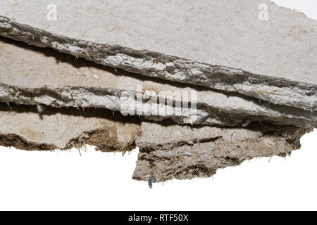 Asbestplatten. Alte Material mit gefährlichen Fasern. Low grade Risiko. Asbestzement board Stockfoto