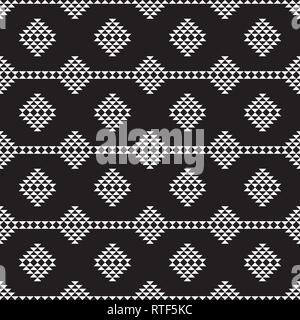 Nahtlose Schwarze und Weiße Dreiecke Mosaik Muster, abstrakte geometrische Dreieck Hintergrund. Stock Vektor