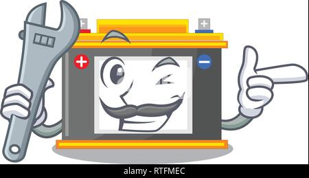 Mechaniker Miniatur accomulator in der Form a Stock Vektor