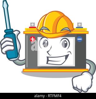 Automotive Miniatur accomulator in der Form a Stock Vektor