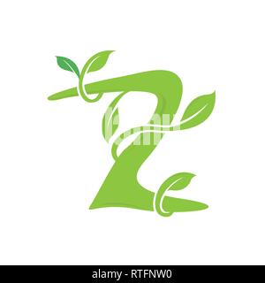 Z schreiben Ökologie Natur element Vektor icon. Schriftzug Symbol vektor Logo Design Stock Vektor
