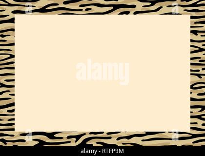 Zebra Frame einen schwarzen Raum für einen Text, Logos oder Designs. Blick von oben. Vector Illustration. Stock Vektor