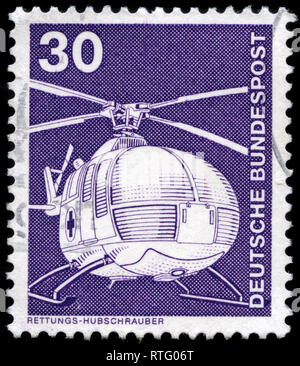 Briefmarke aus der Bundesrepublik Deutschland in der Industrie und Technik Dauerserien 1975-1982 Serie 1975 ausgestellt Stockfoto