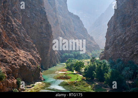 Sultanat von Oman, Governatorats des Ash Sharqiyah, Wadi ash Shab Stockfoto