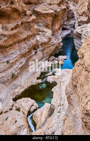 Sultanat von Oman, Governatorats des Ash Sharqiyah, Wadi ash Shab Stockfoto