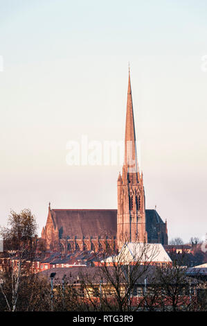 St Walburge, Preston, Lancashire. Dieses viktorianische gotischen Gebäude hat die höchsten Pfarrkirche Turm (94 m) in England, von Joseph Hansom von 1854 Stockfoto