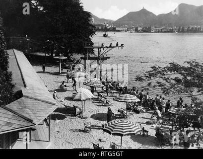 Italien, Lombardei, Comer See, Blick auf den Lido, 1930-40 Stockfoto