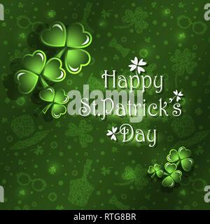 St. Patricks Day Grußkarten-Hintergrund. Vektor-Illustration. Stock Vektor