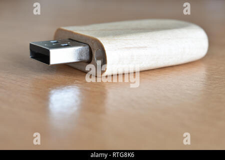 Holz usb-stick Stockfoto