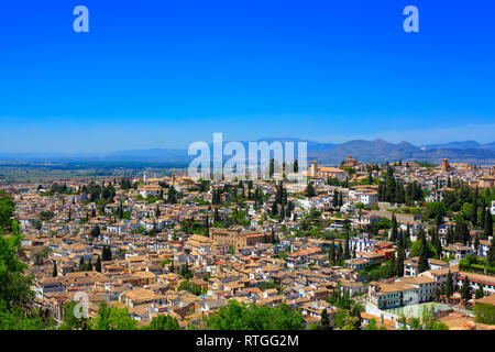 Stadtbild von Alhambra, Granada, Andalusien, Spanien Stockfoto