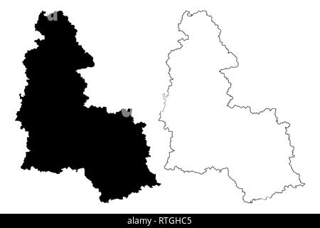 Kharkov Oblast (administrative divisions in der Ukraine, Oblast der Ukraine) Karte Vektor-illustration, kritzeln Skizze Sumshchyna Karte Stock Vektor