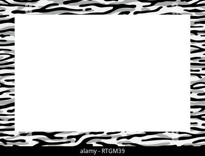 Zebra Frame einen schwarzen Raum für einen Text, Logos oder Designs. Blick von oben. Vector Illustration. Stock Vektor