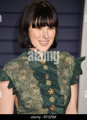 BEVERLY HILLS, Ca - 24. Februar: Rumer Willis besucht die 2019 Vanity Fair Oscar Partei von radhika Jones an Wallis Annenberg Center für die gehostete Stockfoto