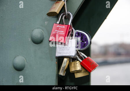 Frankfurt Theater und Brücke Stockfoto