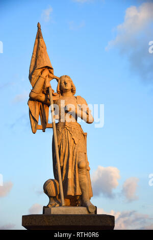 Statue von Jeanne d'Arc, Pondicherry, Puducherry, Tamil Nadu, Indien Stockfoto