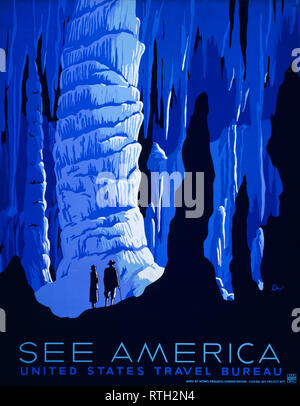 Siehe Amerika, United States Travel Bureau, Vintage Travel Poster, Alexander Dux, 1936-1939 Stockfoto