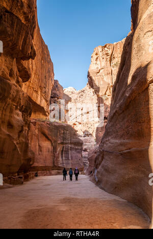 Der siq Tal in Petra, Jordanien, Naher Osten Stockfoto