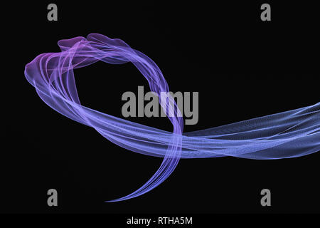 3D-Rendering, cyan transparente Seide Stockfoto