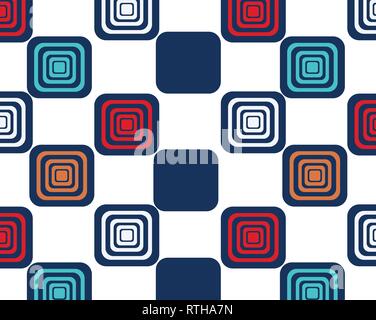 Hellen Quadrate auf weißem Hintergrund, Memphis style, Tapeten Stock Vektor