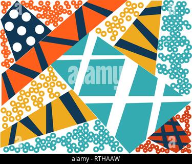 Abstrakte moderne geometrische Hintergrund Retro Stil Textur, Muster und geometrischen Elementen. Stock Vektor