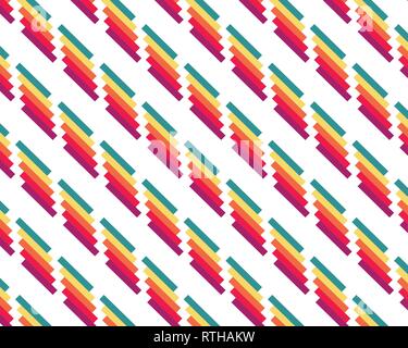 Geometrische abstrakte Hintergrundfarbe wiederkehrende Linien auf weißem Hintergrund Stock Vektor