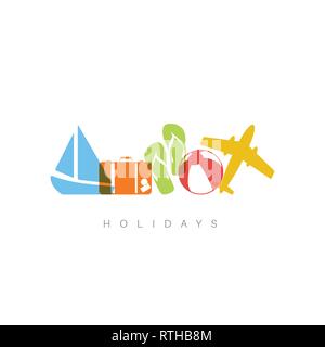 Sommerurlaub Konzept minimalistischen Vector Illustration/Symbol Stock Vektor