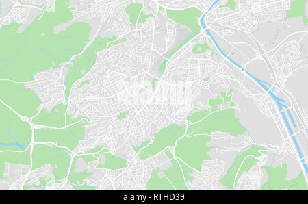 Stuttgart, Deutschland druckbare Karte im klassischen Stil gehalten und mit allen relevanten Autobahnen, Straßen und Eisenbahnen. Diese Karte für jede Art von digitalen verwenden Stock Vektor