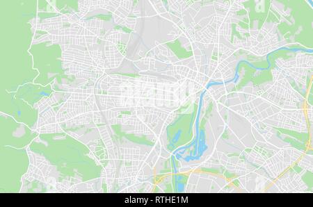 Kassel, Deutschland druckbare Karte im klassischen Stil gehalten und mit allen relevanten Autobahnen, Straßen und Eisenbahnen. Diese Karte für jede Art von digitalen inf verwenden Stock Vektor