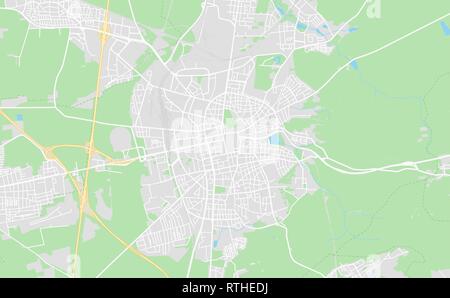 Darmstadt, Deutschland druckbare Karte im klassischen Stil gehalten und mit allen relevanten Autobahnen, Straßen und Eisenbahnen. Diese Karte für jede Art von digitalen verwenden Stock Vektor