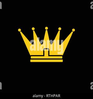 Gold gelb Krone Symbol. Vektor Symbol der King, Royal Stock Vektor