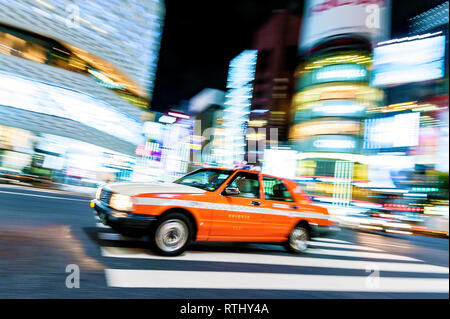 Taxi Tokyo Ginza Kreuzung Japan Stockfoto