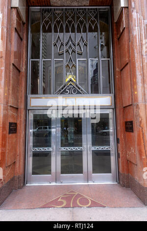 Art déco-Eingang der 570 Lexington Avenue, Manhattan, New York, USA Stockfoto