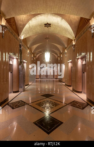 Art déco-Lobby der 570 Lexington Avenue, Manhattan, New York, USA Stockfoto