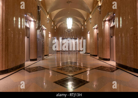 Art déco-Lobby der 570 Lexington Avenue, Manhattan, New York, USA Stockfoto