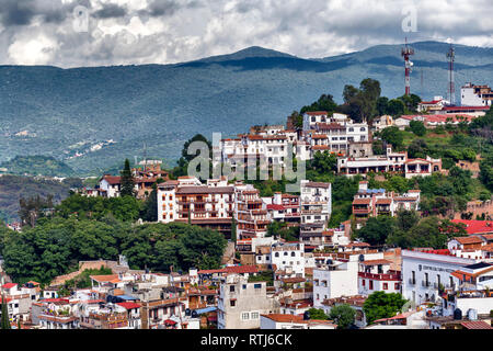 Blick auf die Altstadt, Taxco, Guerrero, Mexiko Stockfoto