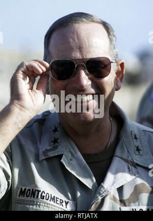 17. Oktober 1993 Major General Thomas Montgomery (Kommandant der amerikanischen Truppen in Somalia) Im UNOSOM HQ Compound in Mogadischu. Stockfoto