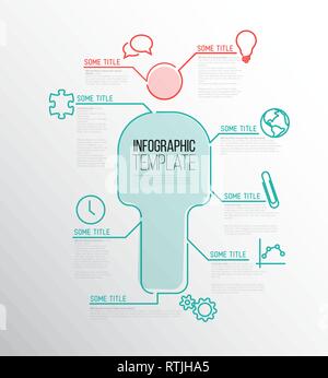 Vektor Infografik Berichtsvorlage von Linien und Symbole mit Figur Stock Vektor