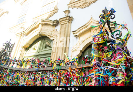 Fitas do Bonfim Brasilien möchte Bänder/Armbänder aus der Nosso Senhor do Bonfim da Bahia Kirche in Salvador, Bahia, Brasilien Stockfoto