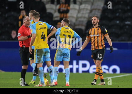 12. Januar 2019, kcom Stadion, Hull, England; Sky Bet Meisterschaft, Hull City vs Rotherham United; Quelle: Mark Cosgrove/News Bilder der Englischen Football League Bilder unterliegen dem DataCo Lizenz Stockfoto