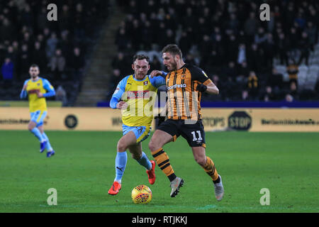 12. Januar 2019, kcom Stadion, Hull, England; Sky Bet Meisterschaft, Hull City vs Rotherham United; Quelle: Mark Cosgrove/News Bilder der Englischen Football League Bilder unterliegen dem DataCo Lizenz Stockfoto